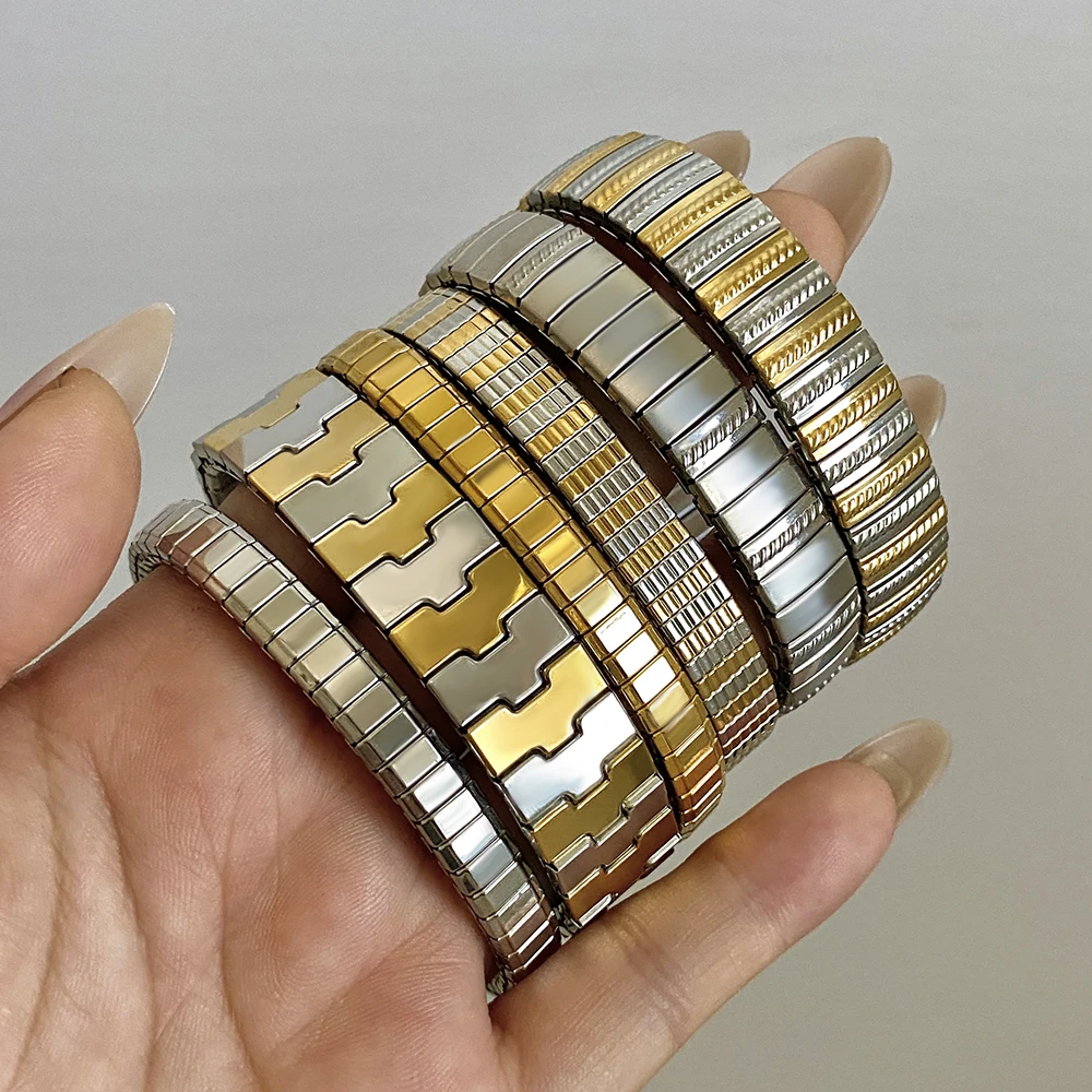 Фото Greatera Charm, двухцветный ремешок для часов, мужской браслет, прямоугольный саржевый жемчуг, эластичный женский простой браслет, ювелирные изделия 2025 №2