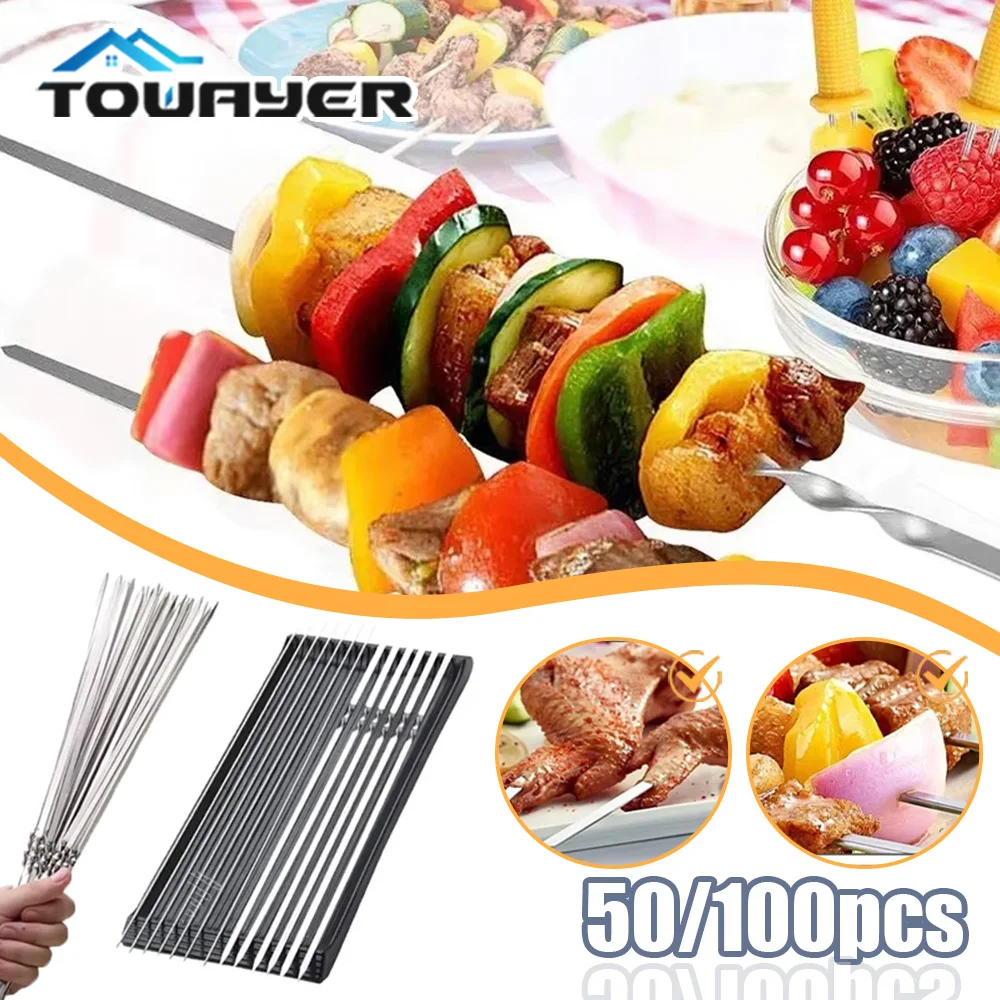 50/100 шт. шпажки из нержавеющей стали для барбекю