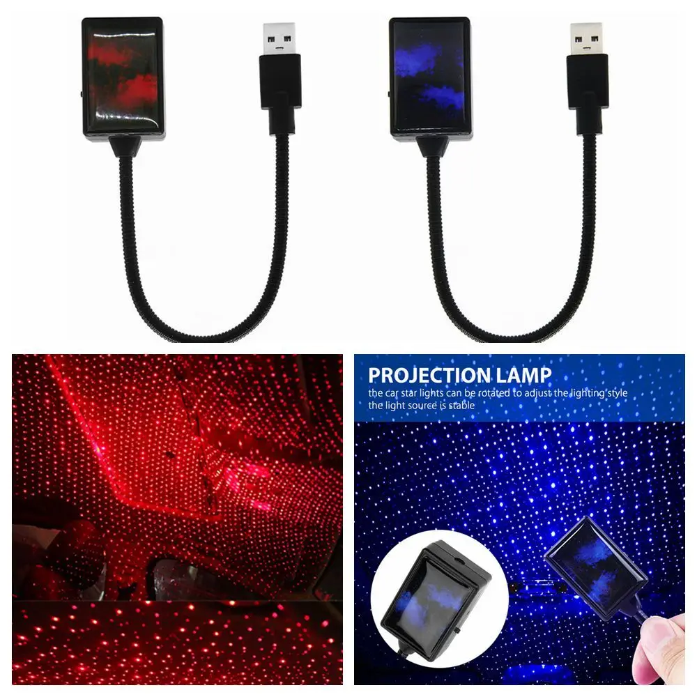 

New Romantic LED Projector Star Night Lights Starry Sky Car Roof Interior USB Lamp Car Atmosphere Light