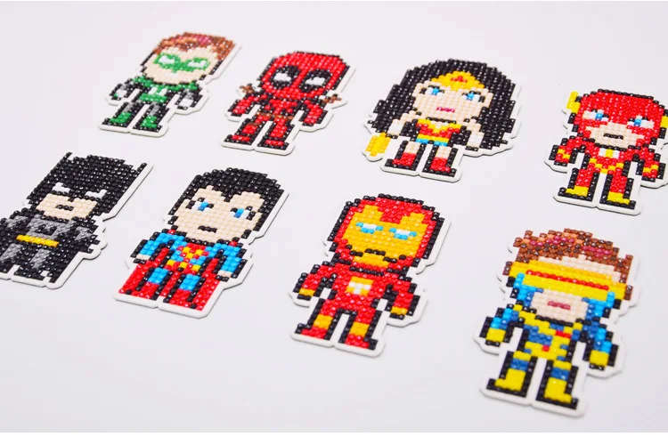 

DIY Marvel Hero Diamond Painting Iron Man Cartoon Fridge Magnets Kits Gift Superhero Spiderman Batman Deadpool Wonder Loki Thor