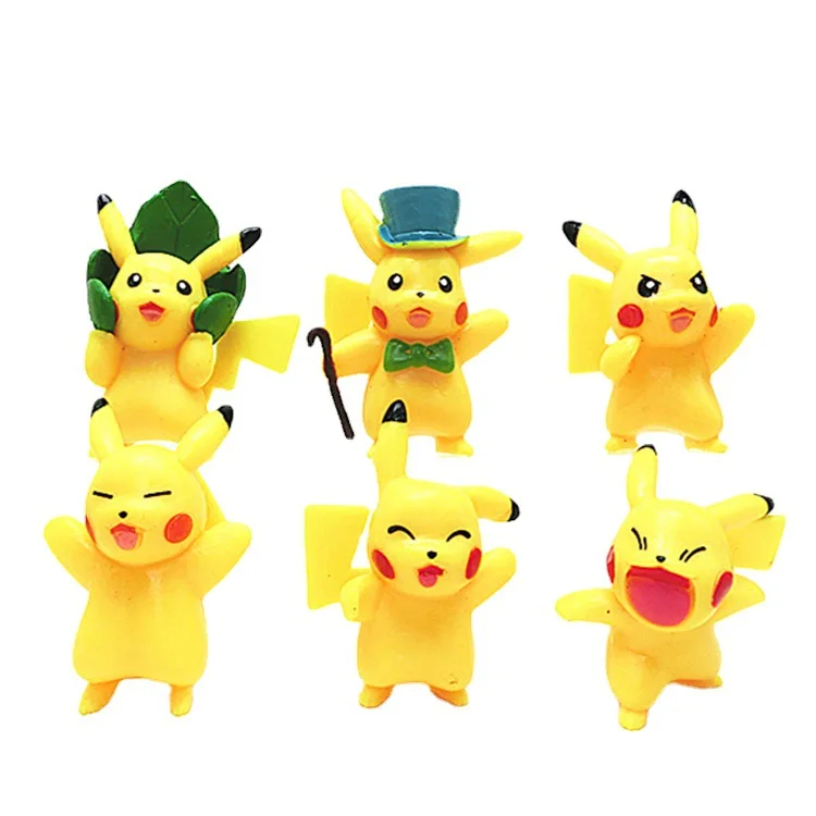 

6 шт. Пикачу ручной работы Покемон японская мультяшная кукла модель микро-вид торт украшения Детские игрушки Праздничные подарки