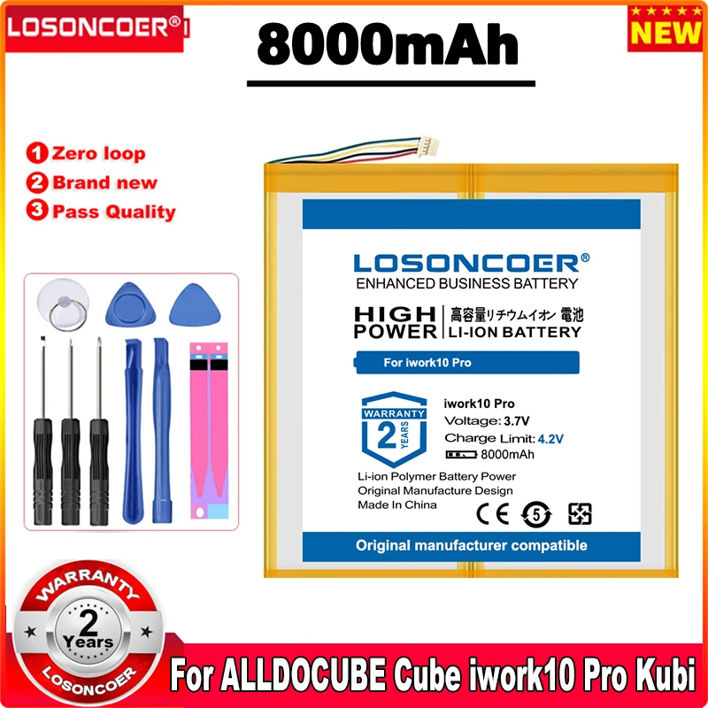 Аккумулятор LOSONCOER 8000 мА · ч для планшетного ПК ALLDO CUBE iwork10 Pro, T801-28100122 Аккумулятор LOSONCOER 8000 мА · ч для планшетного ПК ALLDO CUBE iwork10 Pro, T801-28100122
