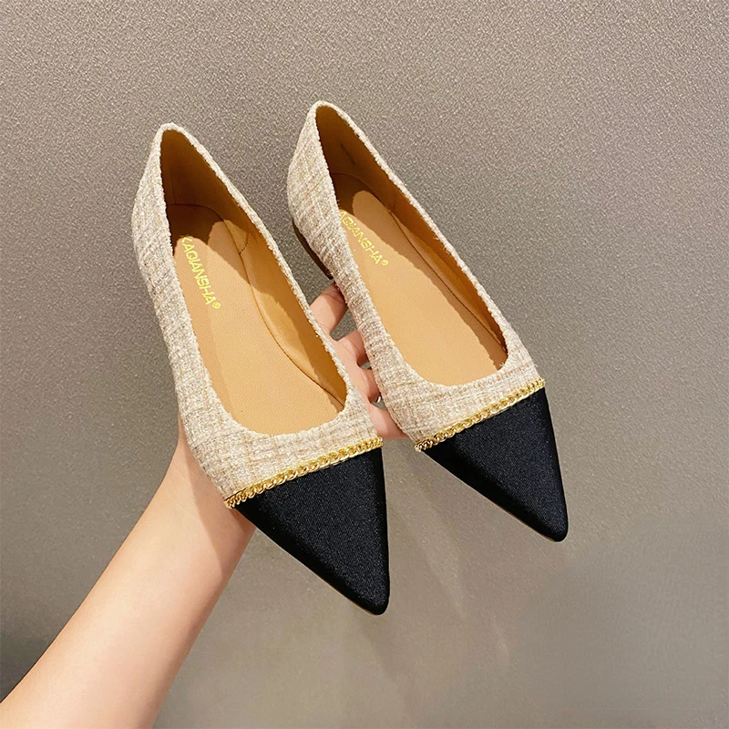 

Женские туфли на плоской подошве, острые, с закрытым носком, мягкая удобная плоская подошва в стиле ретро