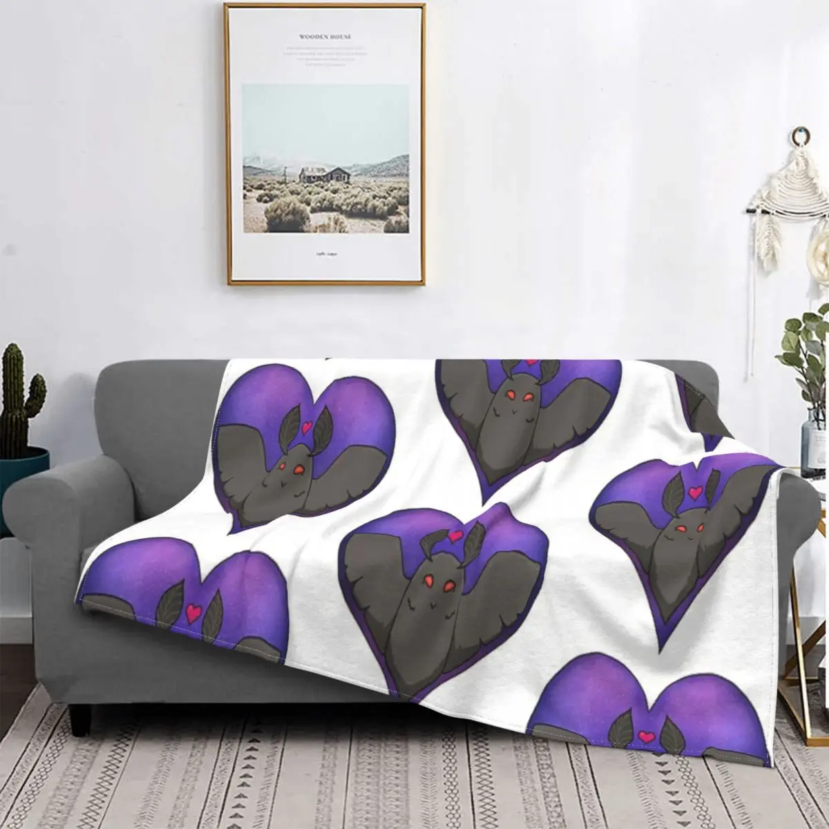 

Manta de Heart Mothman-Space, colcha a cuadros para cama, sofa, manta 135