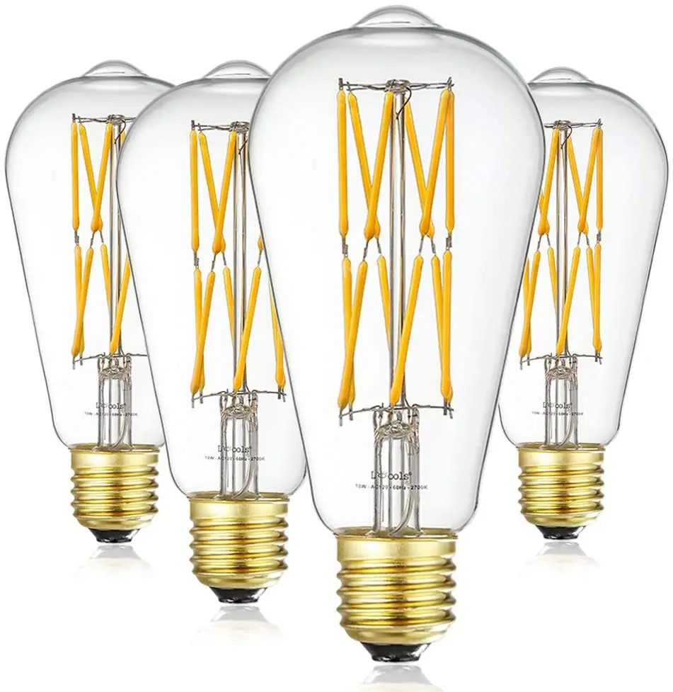 E27 Retro Edison LED Filament Bulb ST64 12W 16W 220V Light Bulb Glass Warm White Natural White 4000K Bulb Decorative Light