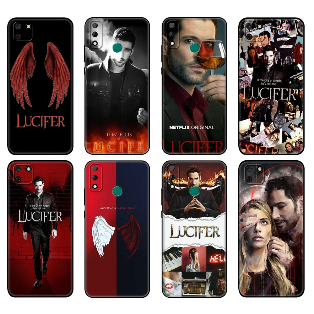 

Black tpu Case For Huawei Y9S Y6S Y8S Y5P Y7P Y8P Case For Huawei Y5 lite Prime Y6 Cover American TV Degenerate angel Lucifer
