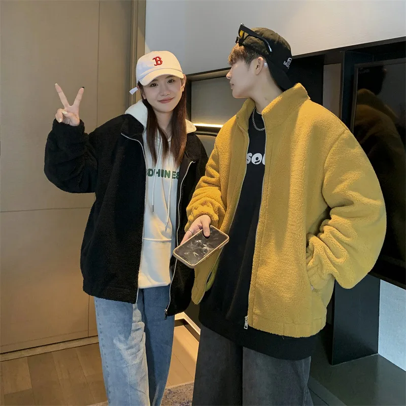 Instagram Super fire Lamb Plush coat new winter thick warm fashion casual coat trend  winter jackets  men clothing  coat