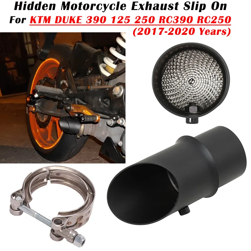 

For KTM DUKE 125 390 250 RC250 RC390 2017 - 2018 2020 Motorcycle Exhaust Escape Catalyst Hidden Modified Muffler With Fixed Hoop