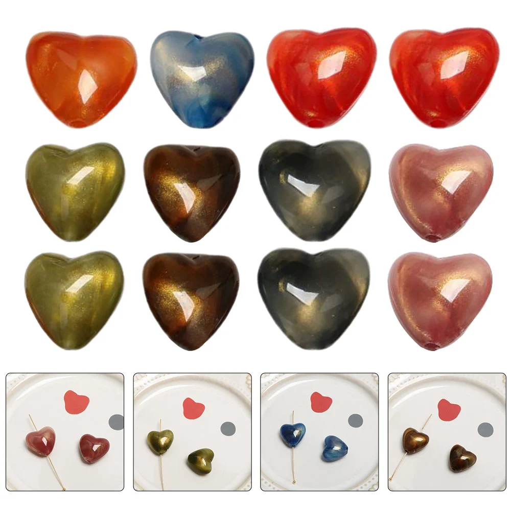 

Beads Heart Making Crystal Glass Loose Spacerrhinestones Acrylic Pendant Bead Craft Gemstone Large Charms Bracelet Hole Jewelry