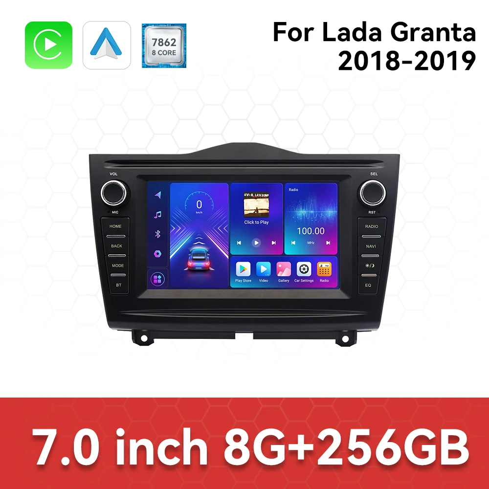 

Для LADA ВАЗ Granta Cross 2018 2019 Автомобильный радиоприемник Мультимедийный видеоплеер Android Auto Carplay 5G GPS Navi без 2din DVD-экран Ste
