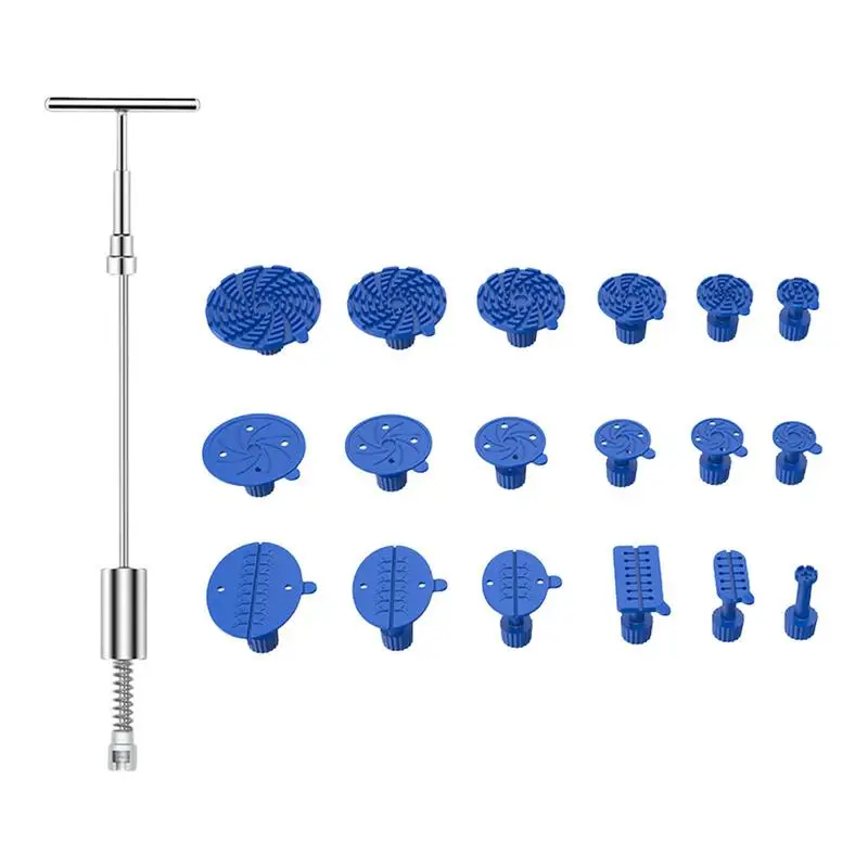 

Car T-bar Dent Repair Puller With 18 Heads Versatile Design Auto Dent Puller Tool Kit For Car Autos Exterior Damage Minor Dent