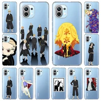 anime tokyo revengers phone case for xiaomi poco x3 nfc m3 f3 gt mi 11 ultra lite 5g 11t 11x pro 11i soft silicone clear cover