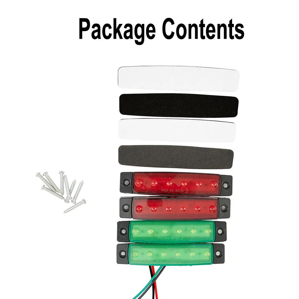 

4Pcs DC12V Navigation Lights Marine Boat Navigation 6LED Lights Red Green Lamp Set Boat Car Auto Indicator Lamps