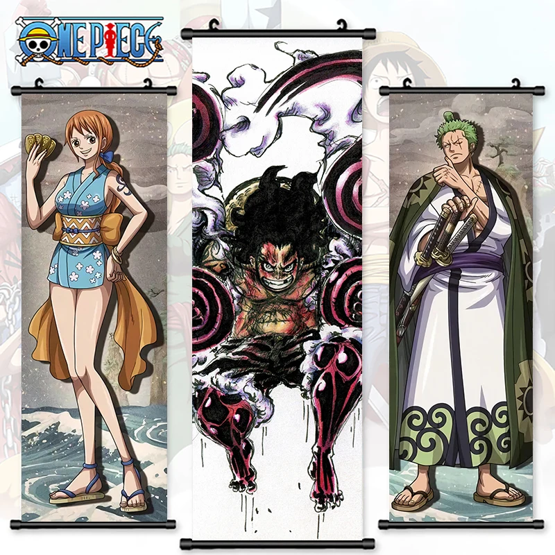 

One Piece Wall Art Hanging Luffy Painting Poster Nico Robin Canvas Print Picture Zoro Home Decor Anime Scroll Bedside Background