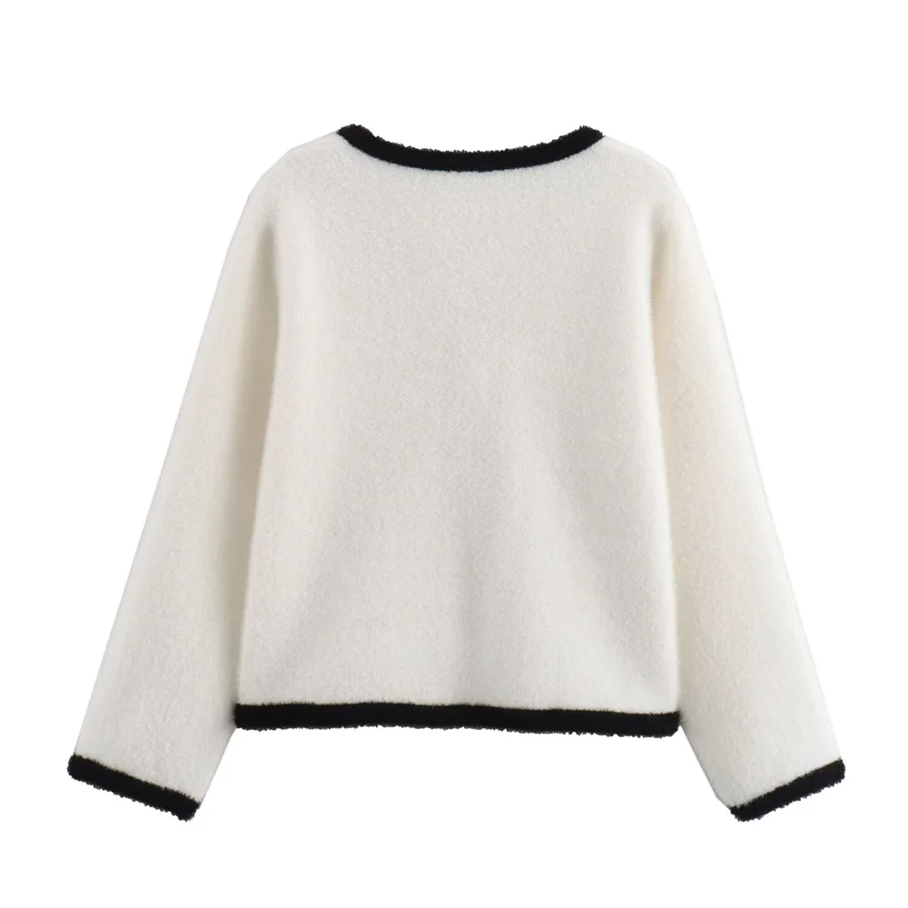 Женская Осенняя одежда новинка 2024 модная повседневная трикотажная куртка в