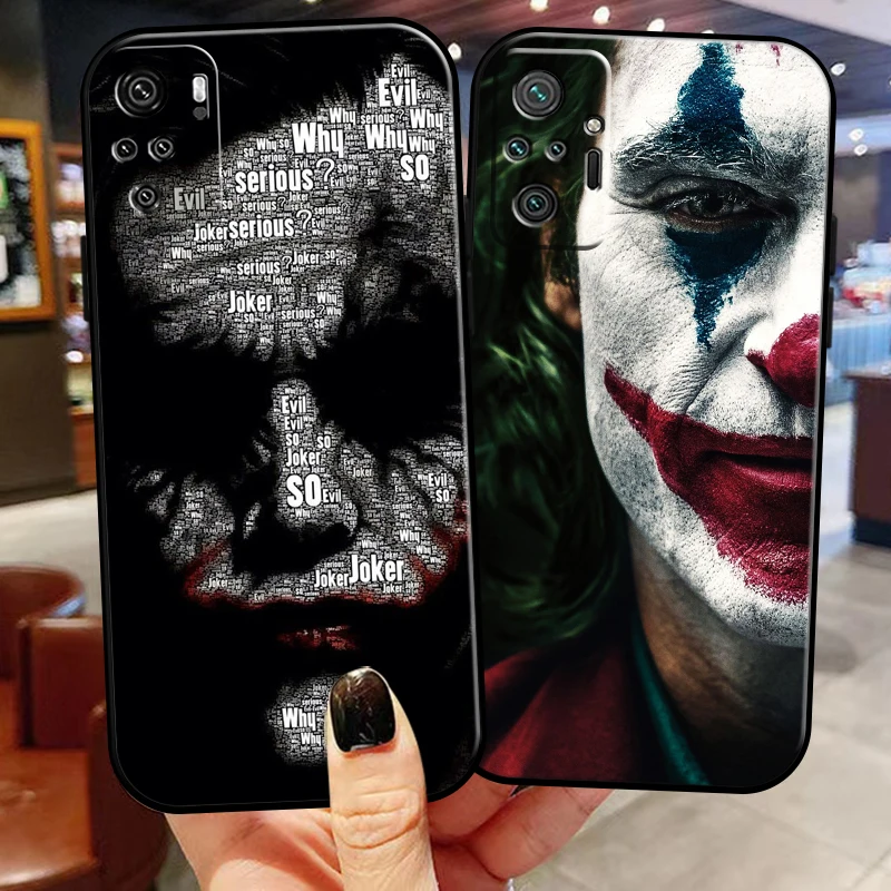 

Clown The Joker For Xiaomi Redmi Note 10 10S 10T Pro Max 5G Phone Case Carcasa Silicone Cover Funda Soft Black Liquid Silicon