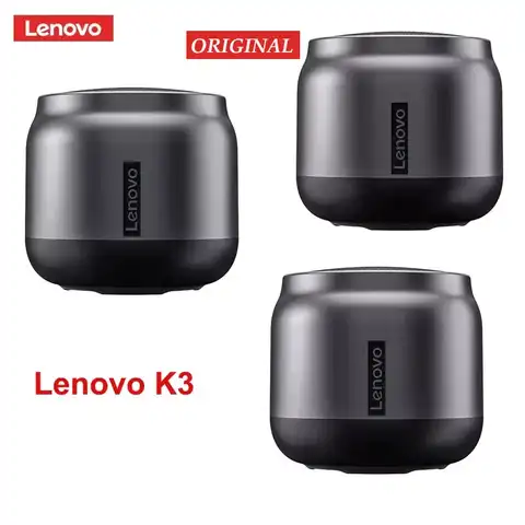 Беспроводная колонка Lenovo K3 BT5.0, портативная беспроводная стереоколонка, аудиоплеер, 3D стерео объемный звук, Беспроводная колонка с микрофон...