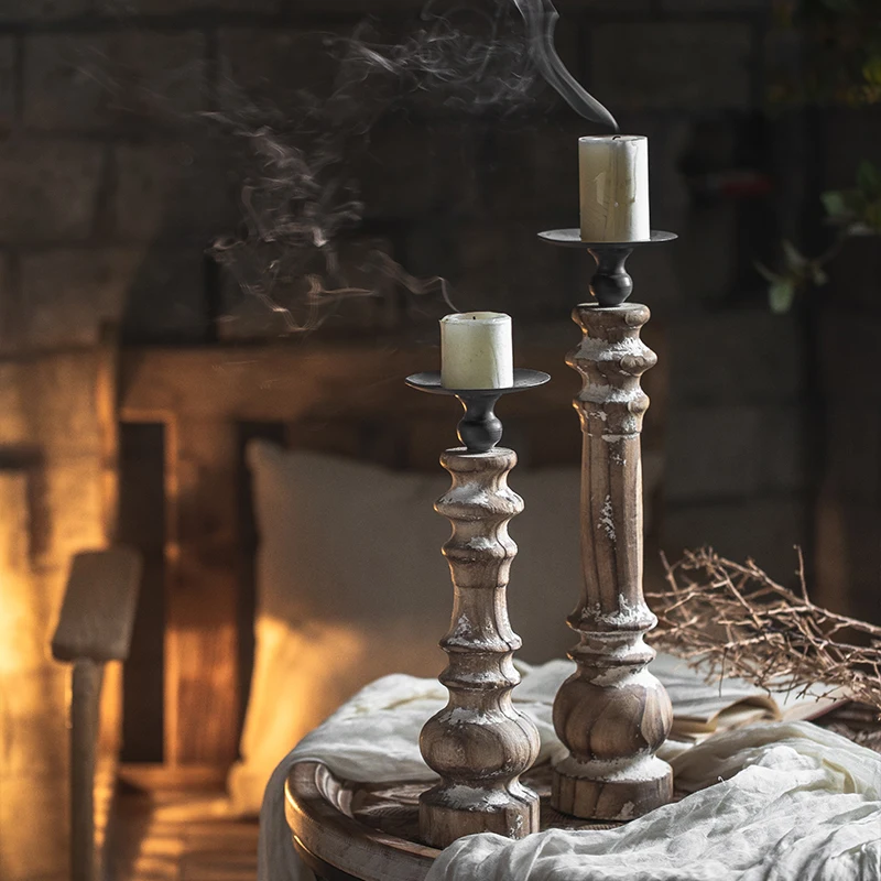 

Retro Wooden Floor Decoration Candle Holder Wedding Nordic Designer Scentedticks Table Center Aroma Home And Garden LSL150YH