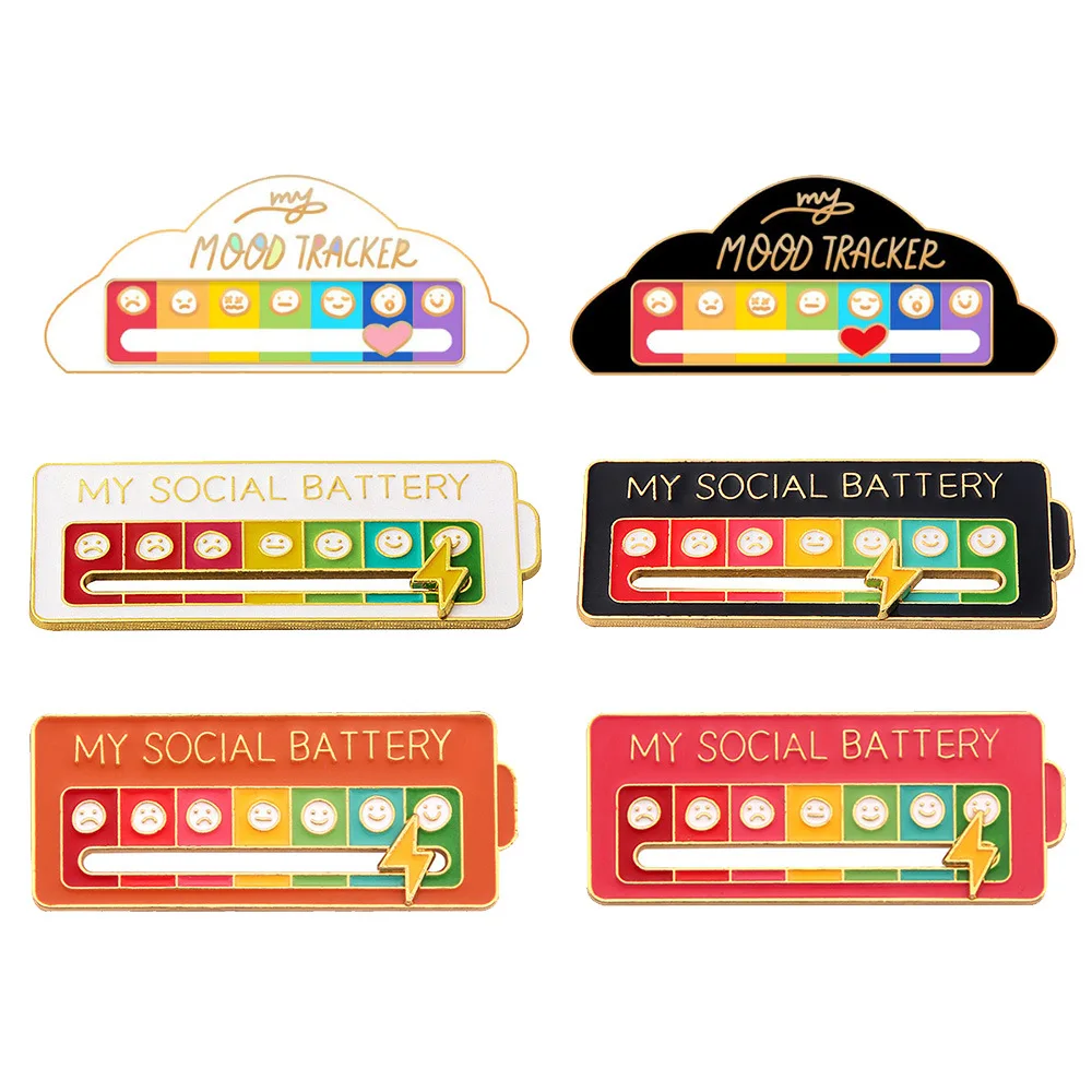 2023 New My Social Butterfly Brooch Pin Emotion Interactive Enamel Colorful Brooch Women Label Slide Pin Jewelry For Men