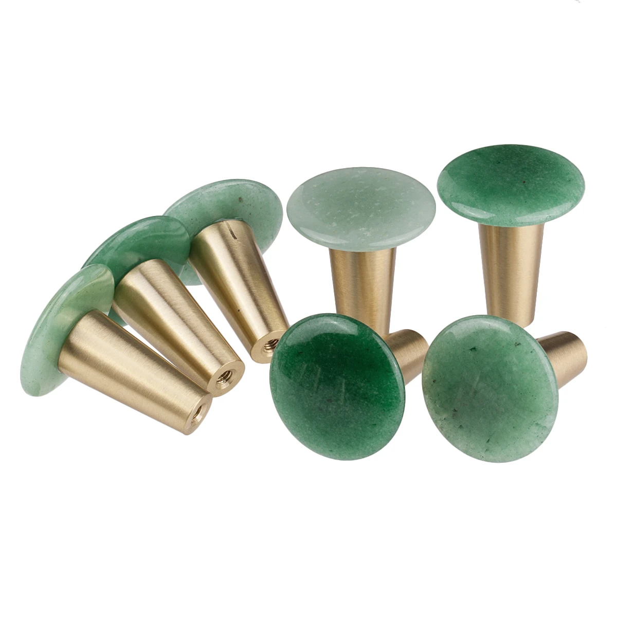Натуральные зеленые ручки для ящиков «авантюрин», каменные ручки для шкафа, настенная вешалка для кухни, ванной комнаты, декор мебели