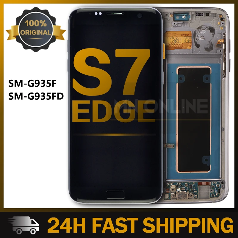 5 '𧄀% Оригинальный дисплей для SAMSUNG Galaxy S7 Edge LCD G935 G935F G935FD S7edge сенсорный экран
