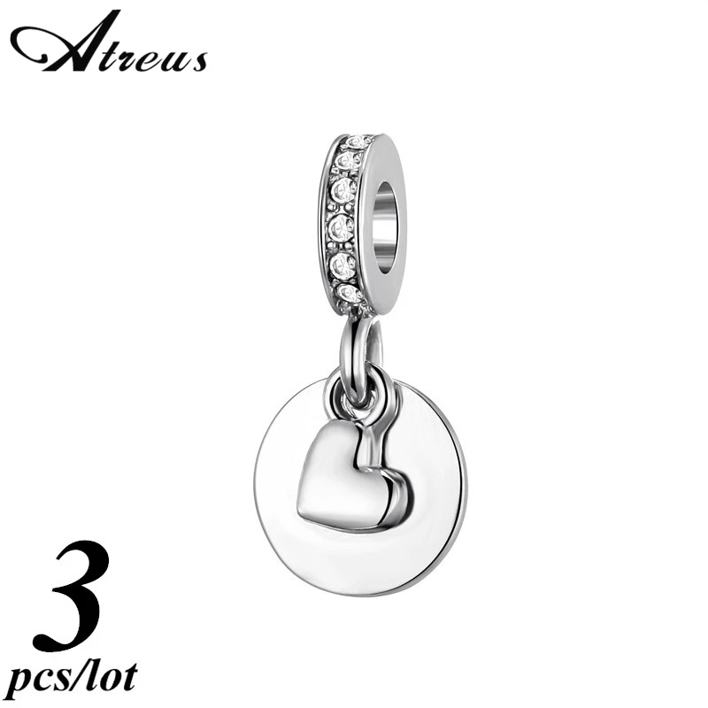 

Silver Jewelry 3D Heart Charms Love Copper Metal Mini Cute Girl Micro Pave Zirconia DIY Necklace Bracelet Jewelry Accessories
