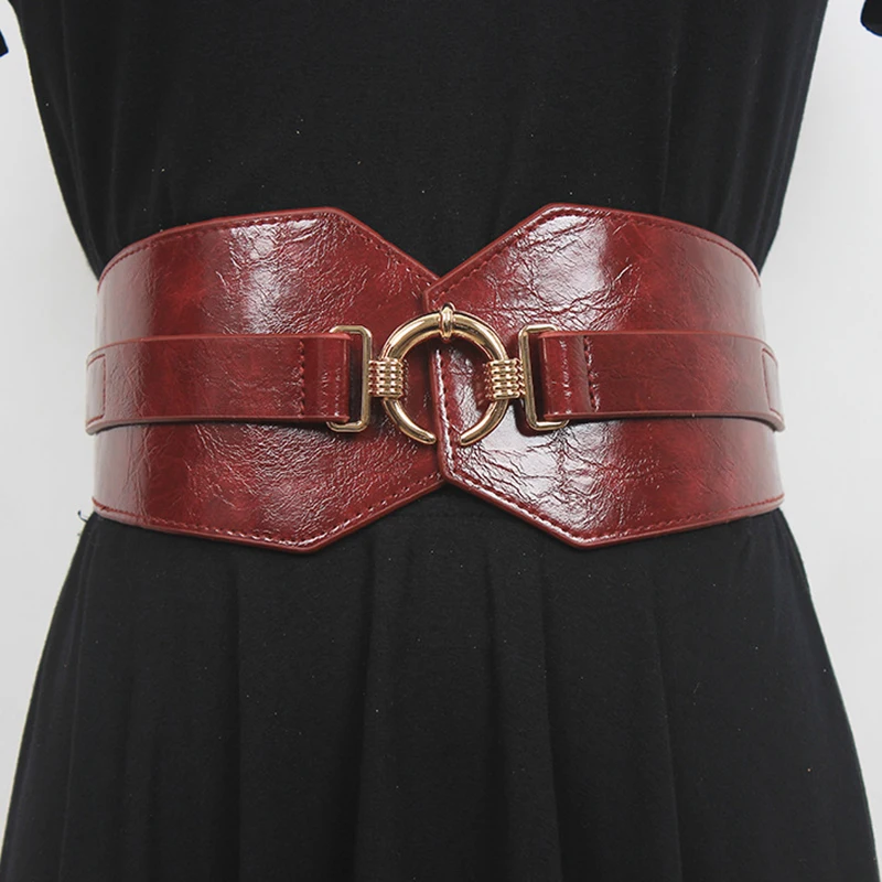 2023 High Quality Leather Elastic Wide Waist Seal Business Suit and Dress Coat Sweater Decorative Corset Fashion Belts for Women