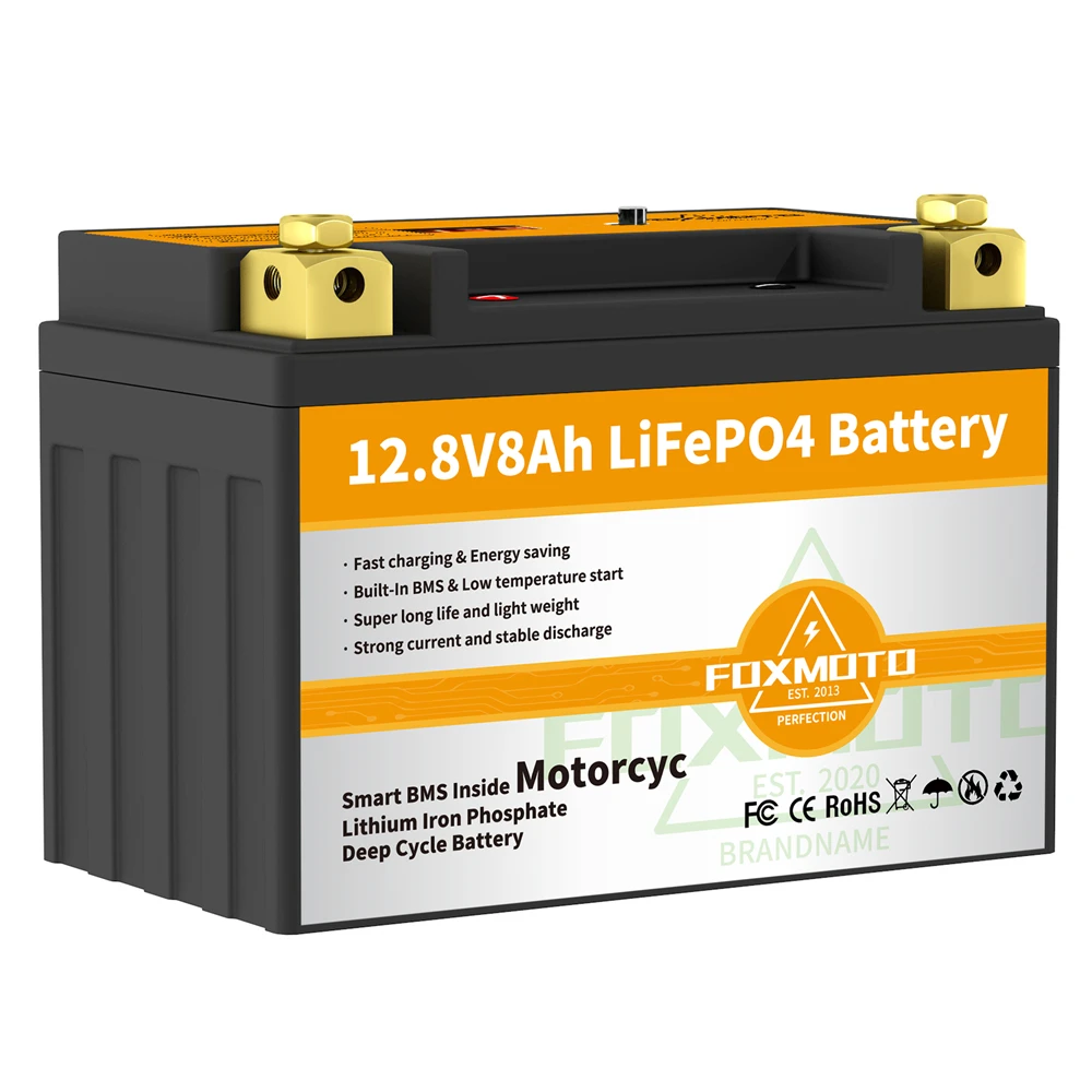 Батарея для запуска мотоцикла FOX14S 12 8 В Втч CCA а BMS в литий-железо-фосфатные батареи