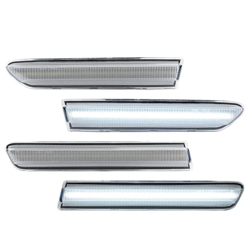 1 Set Clear Lens White Front Rear Full LED Side Marker Light Fender Turn Signal Lamp Indicator Fit for Acura TL 2004-2007 2008