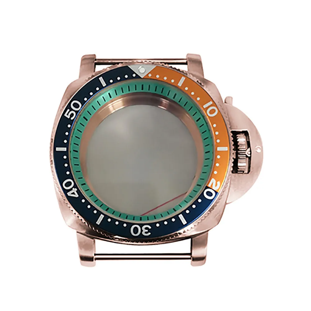 

Stylish 42mm PVD Rose Gold Watch Case Bezel Light Blue Inner Shadow for NH35/36 Movement