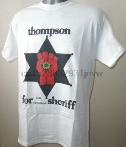 Футболка Hunter S Томпсон для шерифа Gonzo W105 Классическая футболка с принтом из 100%