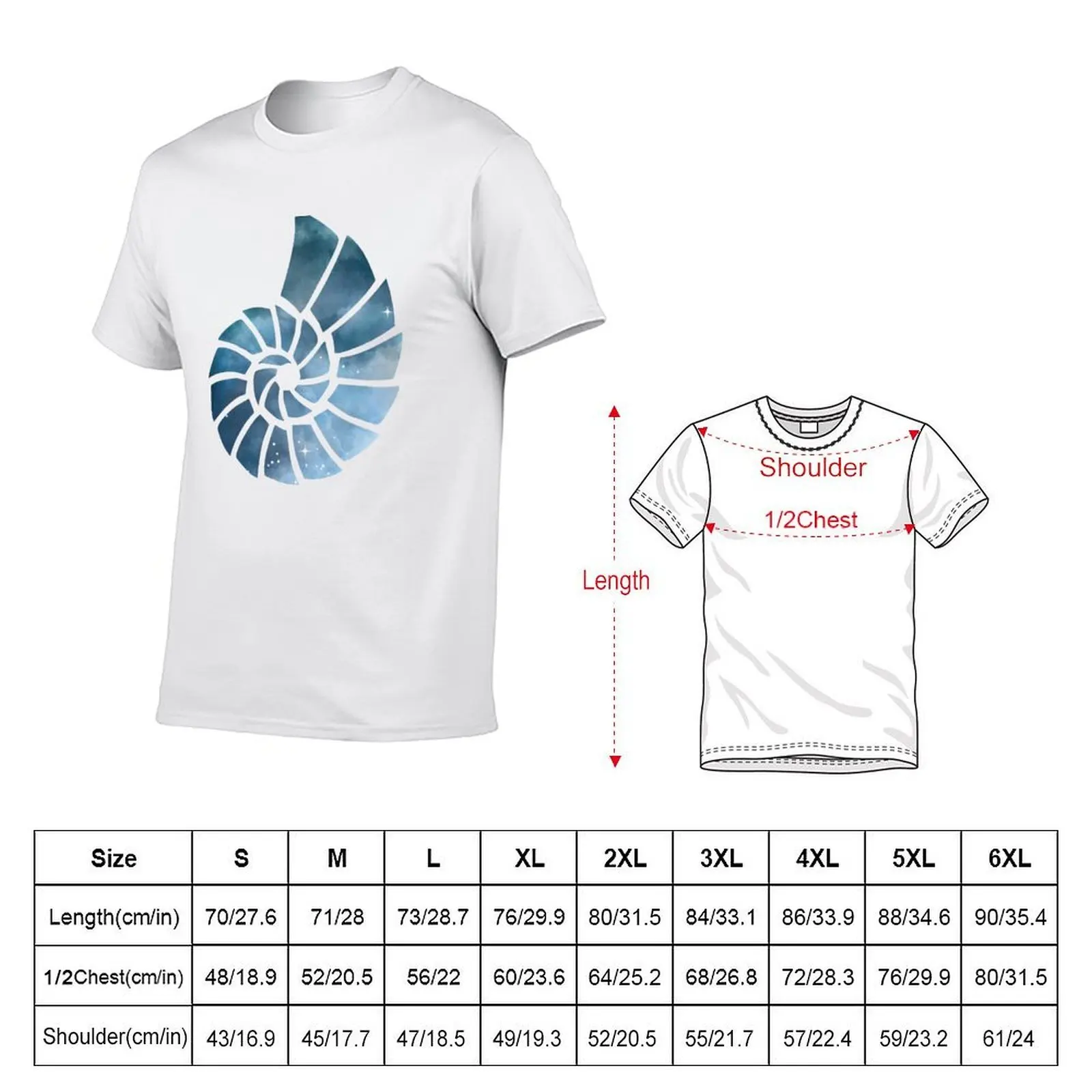 Фото Аммонит |   Прибрежный |   Футболка Seashell T-Shirt, легкая футболка для тренировок в спортзале №2
