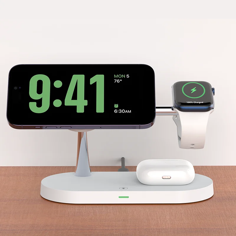 Зарядная Станция 3 в 1 Apple Magsafe для IPhone 12, 13, 14, 15 Pro Max Airpods Pro 2, 3, Apple Watch Magsafe 3 в 1, зарядное устройство для путешествий