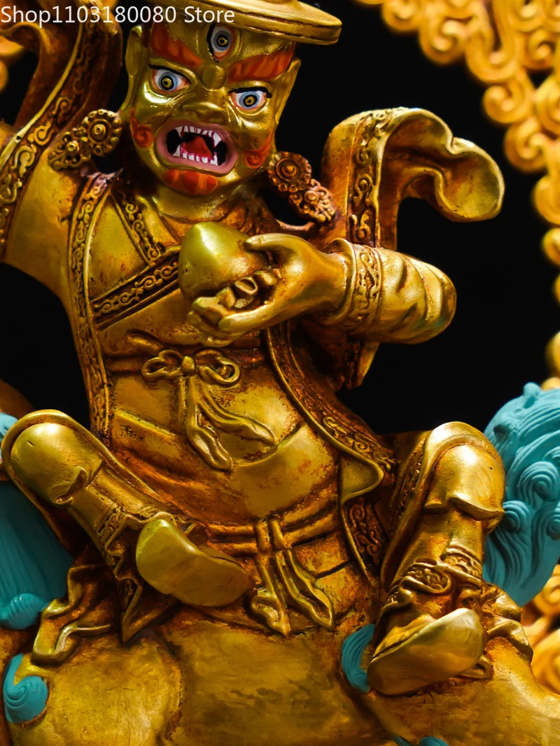 Медная позолоченная резьба Dorje Legpa Nyingma Dharma God Shan jian статуя Будды тибетская