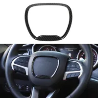 Car Steering Wheel Center Decoration Cover Trim for Dodge Challenger/Charger 2015+ Durango 2014+ Accessories ABS Carbon Fiber