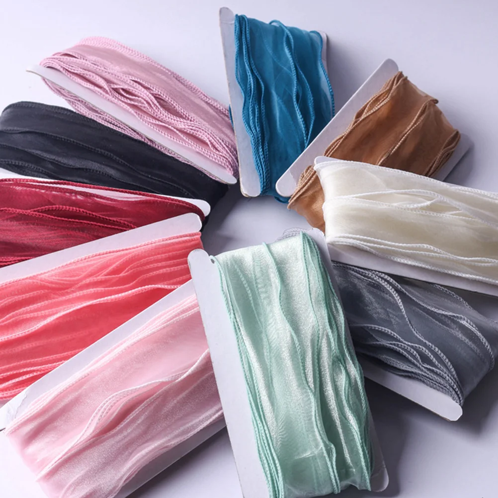 

Ribbon Tulle Diy Wedding Organza Mesh Rolls Fabric Roll Festival Spool Silk Craft Tutu Wired Sheer Ribbons Decor Poly Sewing