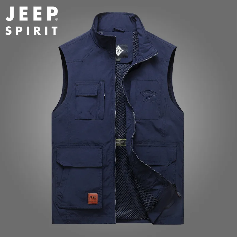 Мужской уличный жилет JEEP SPIRIT повседневный для рыбалки и кемпинга