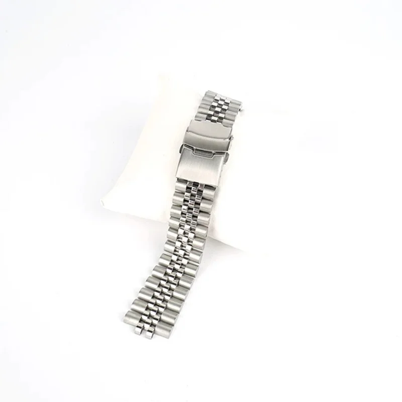22mm Brush Polished Solid Jubilee Curved End Bracelet 316L Stainless Steel Strap Fits Seiko 007 SKX009 7002 Watch
