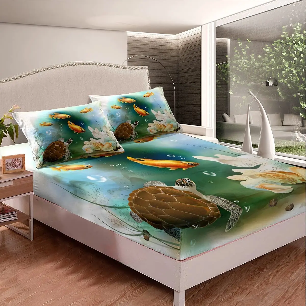 Комплект постельного белья для мальчиков и девочек простыня с рисунком морской