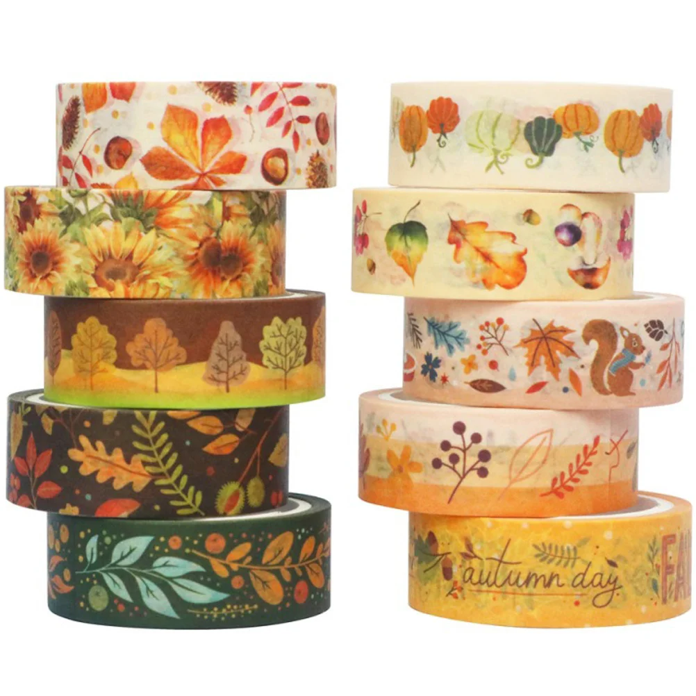 

Декоративная лента Washi для упаковки подарков, украшения для скрапбукинга, осенней маскировки, тыквы, благодарения, бумажные наклейки, фотоа...