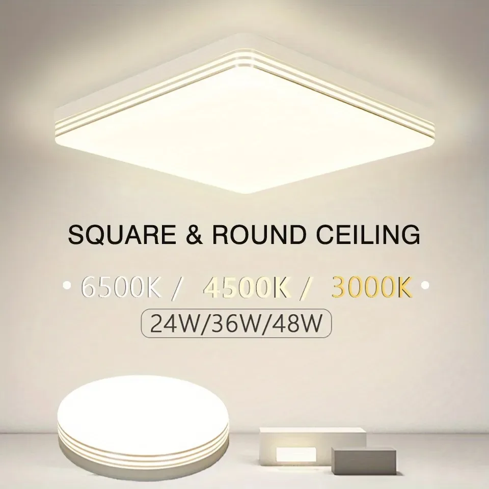 

Square LED Ceiling Light 18W 24W 36W 48W Ultrathin Modern Panel for Living Room Kitchen Corridor Dining Room Lighting Fixtures