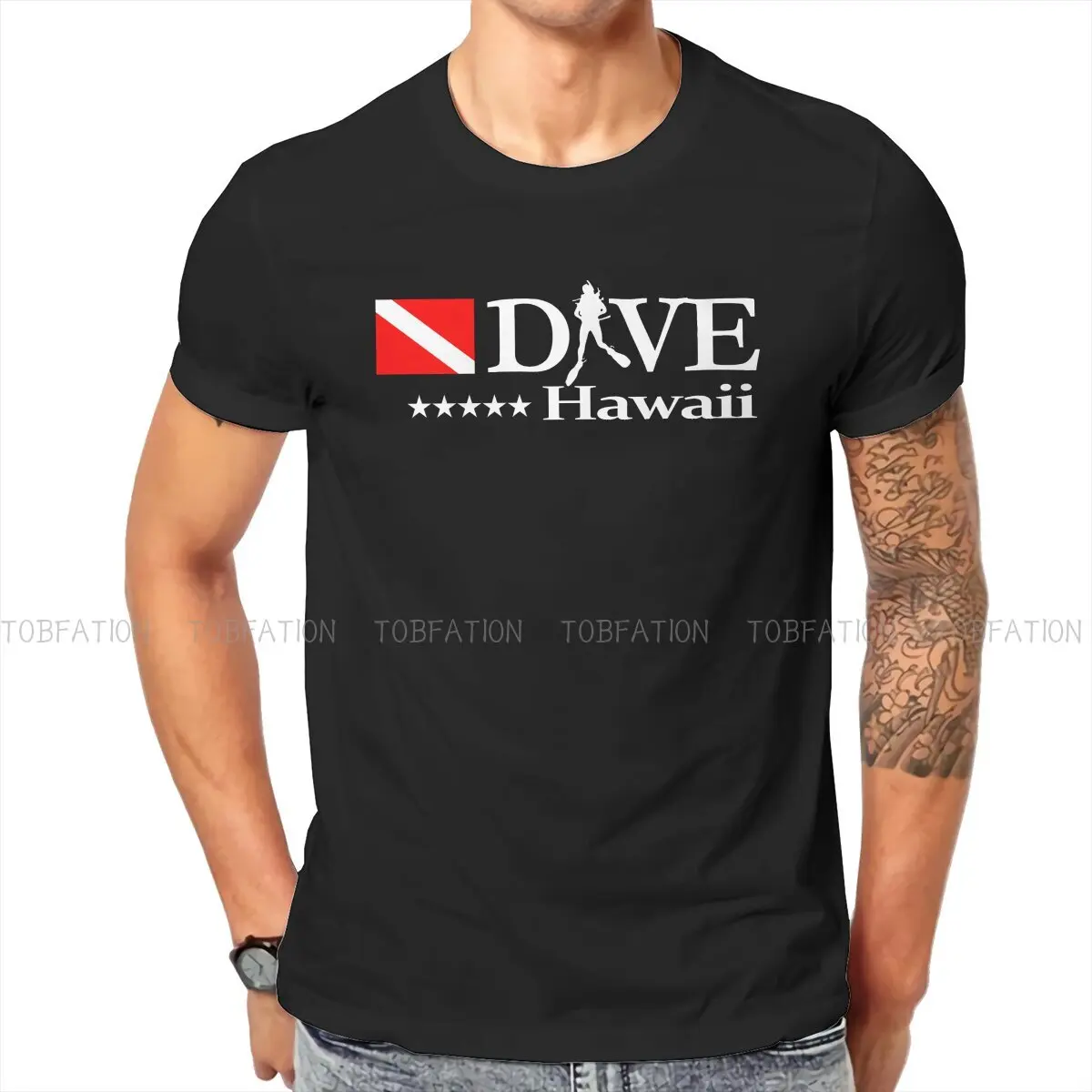 

Dive Scuba Diving Crewneck TShirts Hawaii Print Homme T Shirt Hipster Tops 6XL