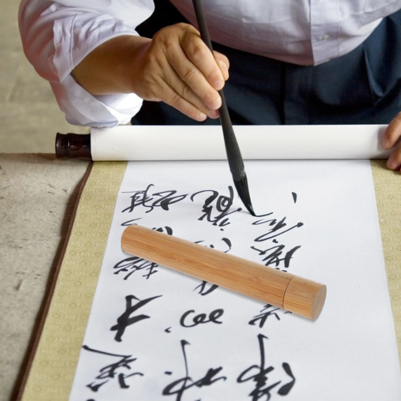 Бамбуковая трубка для хранения бумажный плакат чертежный рисунок многоразовые