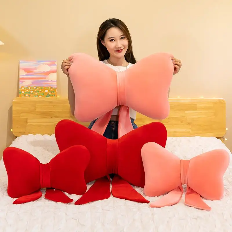 

60x40cm Cute Bow Tie Pillow Sofa Bedroom Decorative Throw Pillow PP Cotton Soft Creative Doll Lover Gift New