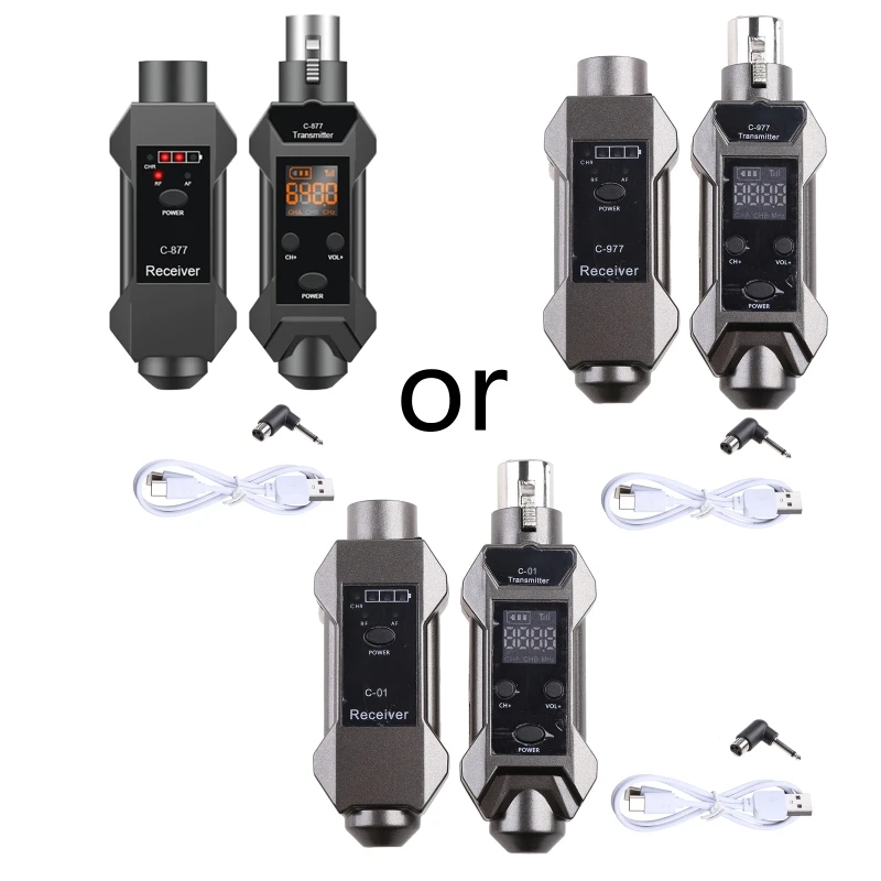 

Microphone Wireless System XLR Transmitter &Receiver for Dynamic Mic Mixer Mic Adapter with 6.35mm XLR Adapter