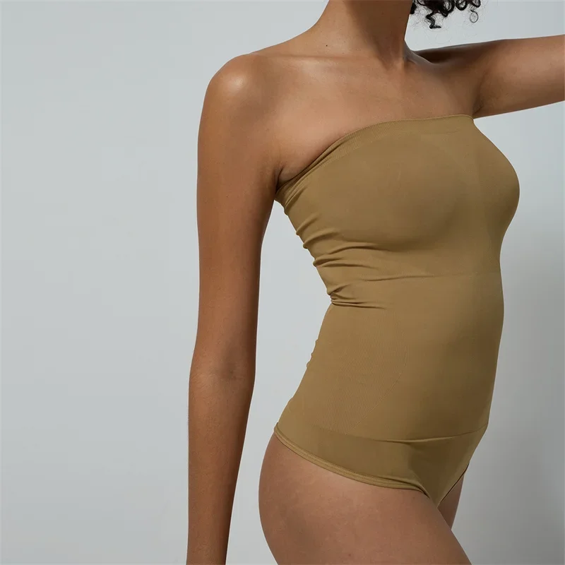 GUUDIA Обновленный топ из лайкры боди бесшовные без бретелек бесшовное на кнопках с