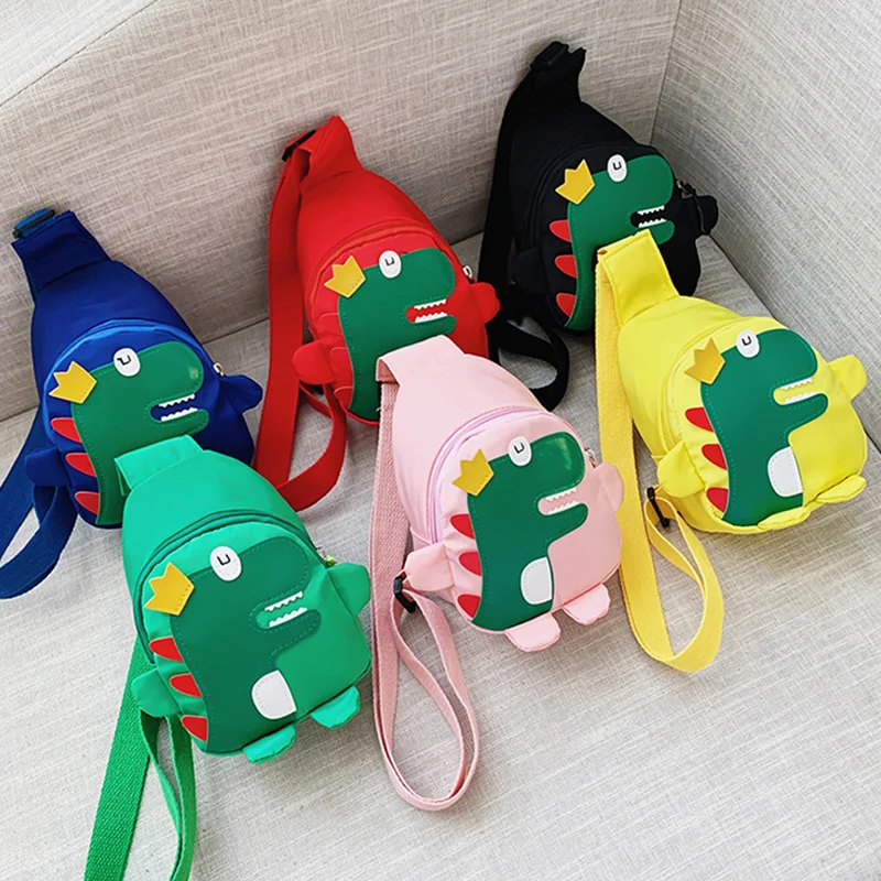 Cartoon Dinosaur Shoulder Bags Baby Outdoor Travel Backpack Children's Bags Unisex Cross-body Dinosaur Mini Chest Bag 3-6 Years