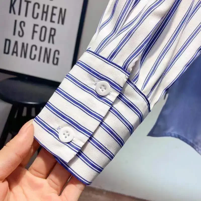 Новинка весны 2021 женская повседневная хлопково-льняная рубашка средней длины с