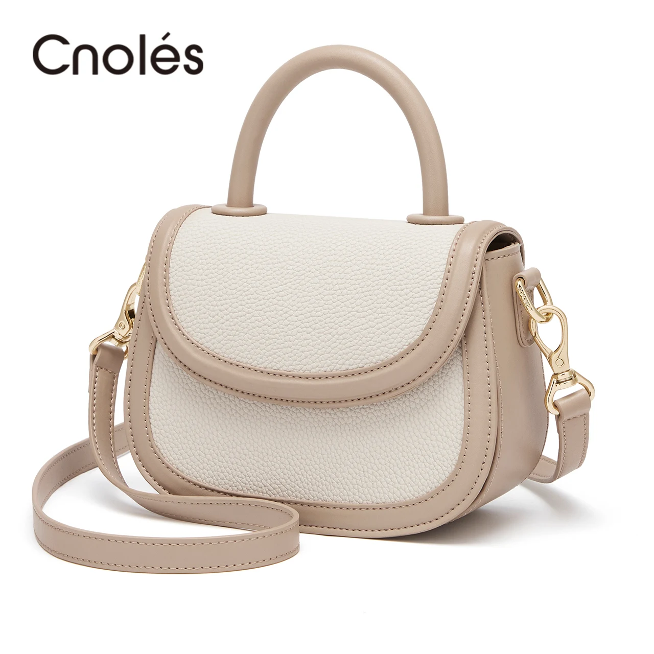 

Cnoles Vintage Women Saddle Bag Fashion Shoulder Crossbody Bag Handbag Ladies Luxury Designer Female Top Handle Bag Solid Color