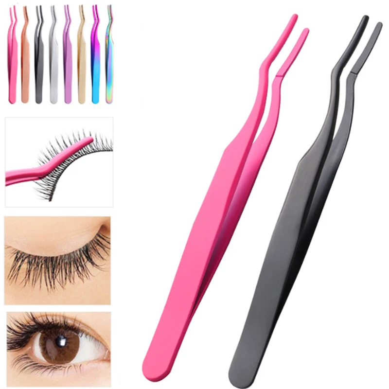 Eyelash Tweezers Lash Applicator Extension Supplies Makeup Tools Stainless Steel Eyebrow Eyelash Extension Tweezers Lash Tweezer